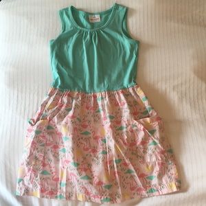 Hanna Andersson Teal and pink Flamingo dress